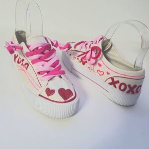 Customized h&m platform white sneakers size 8.5